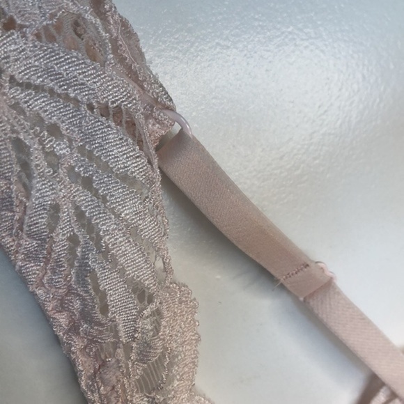 AERIE | Women’s Pale Pink Aerie Lace Halter Bralette, Size Large - Picture 6 of 8